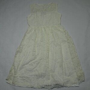 Candalite Size M Sleeveless Ivory Lace Overlay Elastic Waist A Line Dress *flaw
